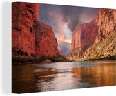 Canvas schilderij - Grand Canyon - Landschap - Stenen - Water - Wolken - Amerika - Canvas doek - Foto op canvas - 30x20 cm - Muurdecoratie - Woonkamer
