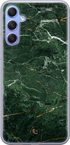 Hoesje geschikt voor Samsung Galaxy A34 - Marble jade green - Soft Case - TPU - Marmer - Groen - ELLECHIQ