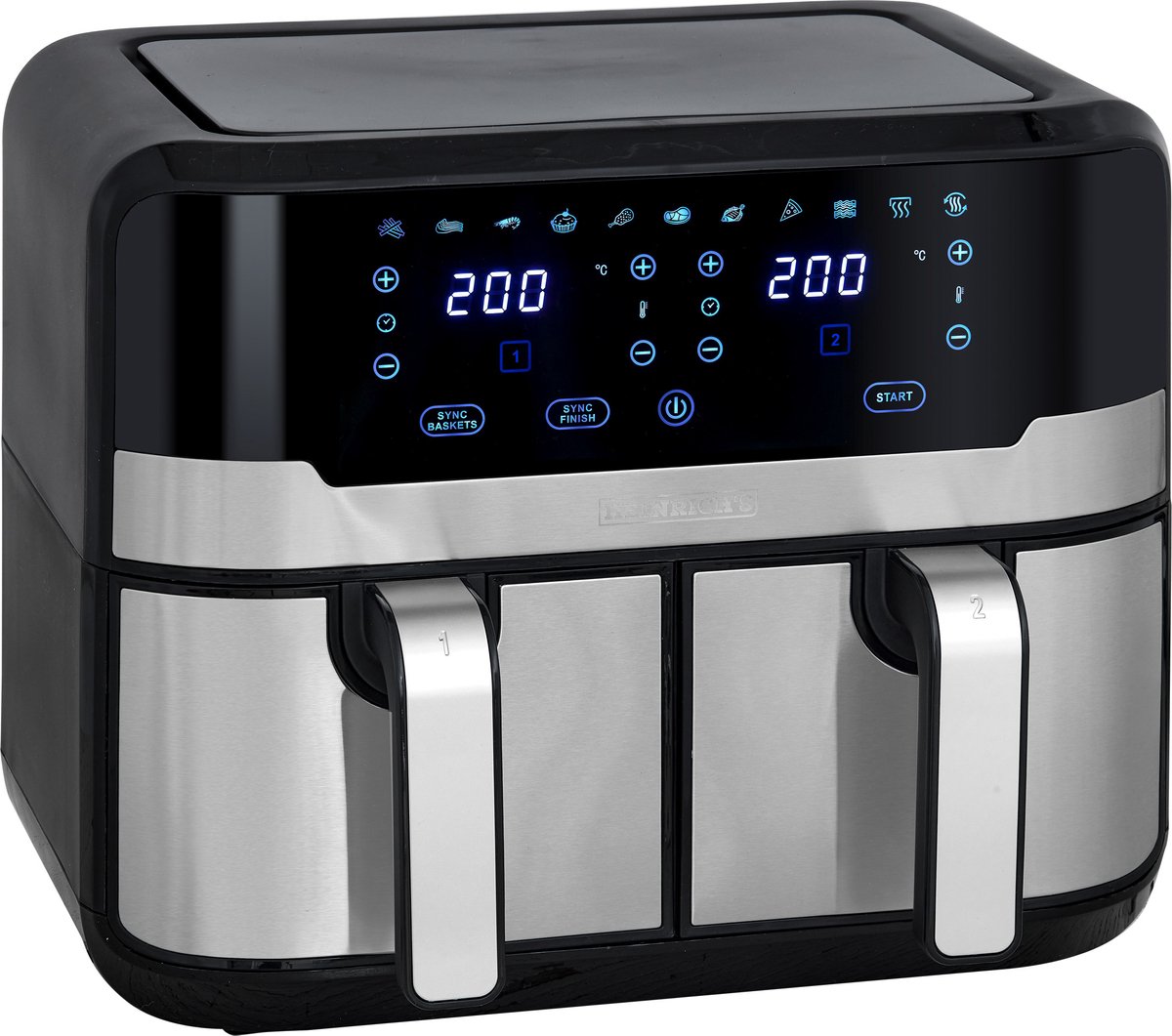 Afbeelding 2 van Heinrich's HFR 8214 - Dubbele airfryer - heteluchtfriteuse - 2 x 4.5 liter