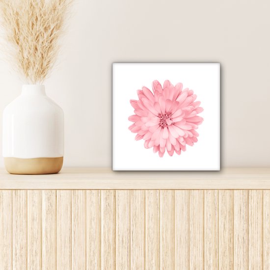 Tableau Fleurs - Rose - Camomille - 20x20 cm - Décoration murale