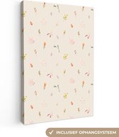 Tableau sur toile Fleurs - Pastel - Plantes - 90x140 cm - Décoration murale