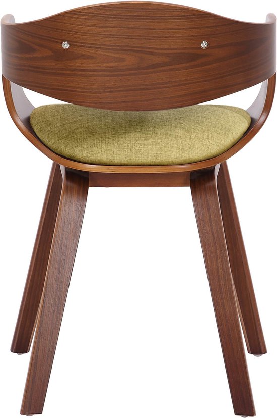 CLP Kingston Eetkamerstoel - Met armleuning - Hout - Stof -, Kleur:walnoot/creme