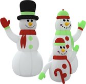 vidaXL - Sneeuwpopfamilie - opblaasbaar - met - LED's - 500 - cm
