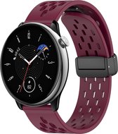 Siliconen bandje - geschikt voor Samsung Galaxy Watch 6 (Classic) / Watch 5 (Pro) / Watch 4 (Classic) / Watch 3 41 mm / Active / Active 2 / Watch 42 mm - bordeauxrood