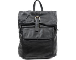 Bear Design Rina Leren Rolltop Laptoprugzak - 14 inch - Zwart