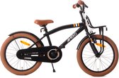 Vélo pour enfants AMIGO 2Cool - Vélo pour garçon de 18 pouces - avec support - Frein à rétropédalage - Zwart