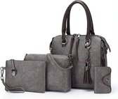 Avoir Avoir®-Elegante 4-delige set-Tas, Schoudertas, Clutch, Portemonnee-Grote capaciteit-Hoge kwaliteit-Effen kleur-Mode-accessoires-Dagelijks gebruik