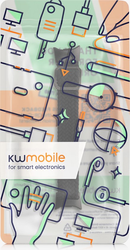 kwmobile elastisch bandje voor smartwatch - Compatibel met Xiaomi Mi