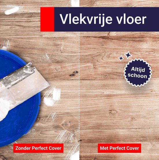 Perfect Cover® Standaard Zelfklevend Afdekvlies - 16,25m² - Voor Alle Oppervlakken - Professionele Kwaliteit Stucloper & Afdekfolie - Bescherming Tijdens Bouw & Renovatie - 170GSM - Vertrouwd door Professionals - Beter Dan Prima!