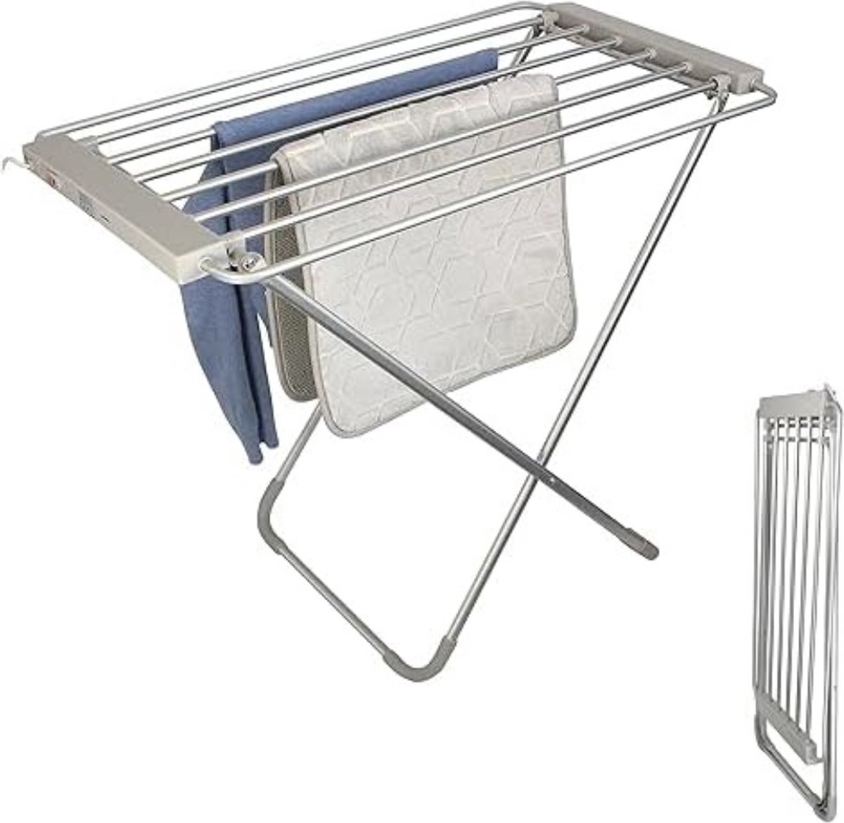 Elektrisch droogrek Verwarmd droogrek 8 stangen Handdoekhouder 95 x 63 x 74