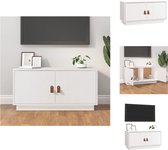 vidaXL TV-meubel Grenenhout - 80 x 34 x 40 cm - Wit - Kast