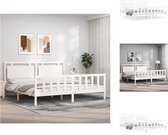 vidaXL Bed vidaXL Bed Grenenhout - 205.5x185.5x100 cm - Wit - Bed