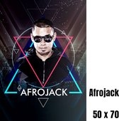 Allernieuwste.nl® Canvas Schilderij DJ Afrojack - Diskjockey en Muziekproducent - House Muziek - Kleur 50 x 70 cm