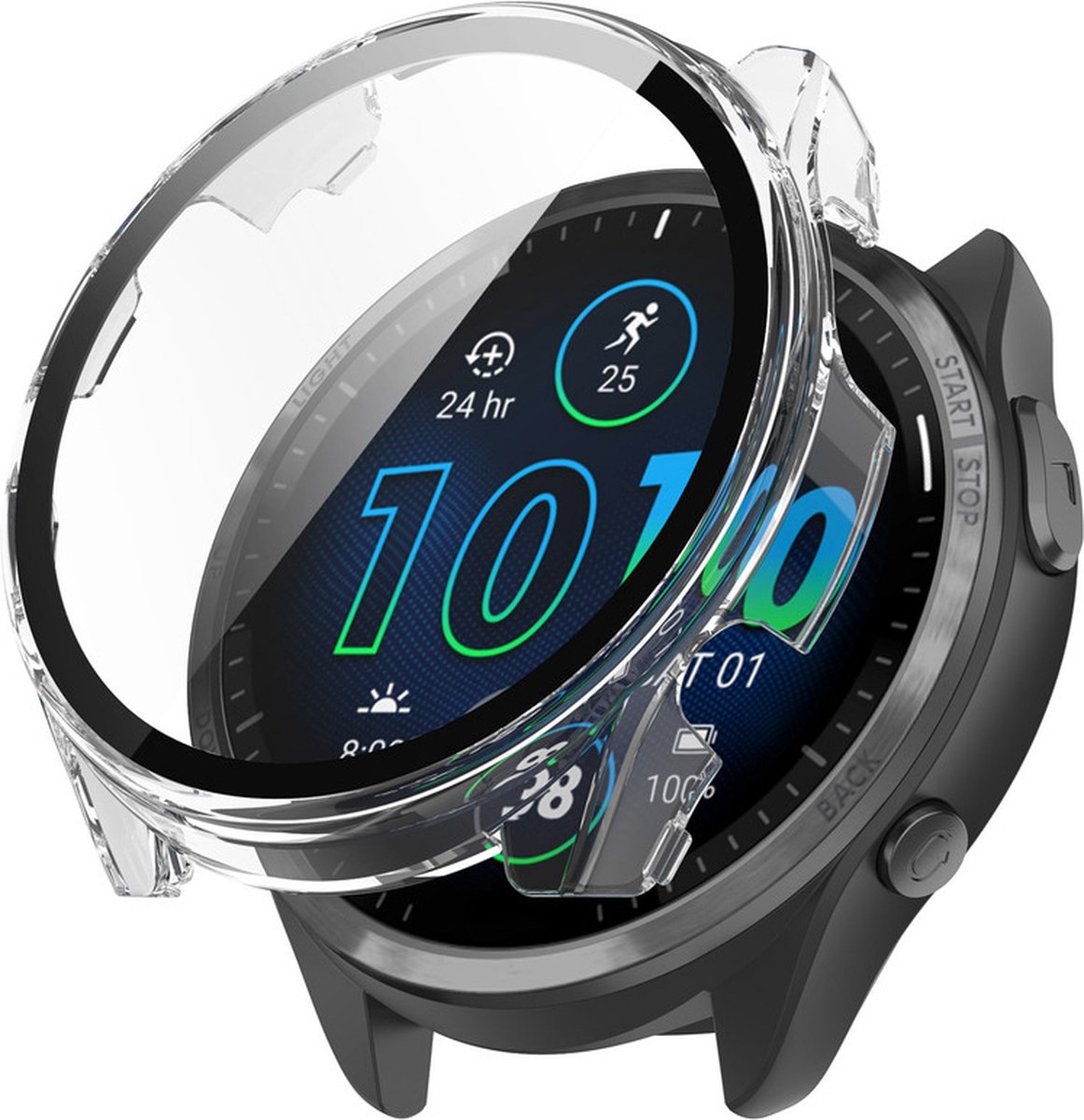 Watch case screenprotector - hoesje - geschikt voor Garmin Forerunner 265 - transparant