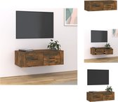 vidaXL TV-meubel - Klassiek hangend - 80 x 36 x 25 cm - Gerookt eiken - Kast