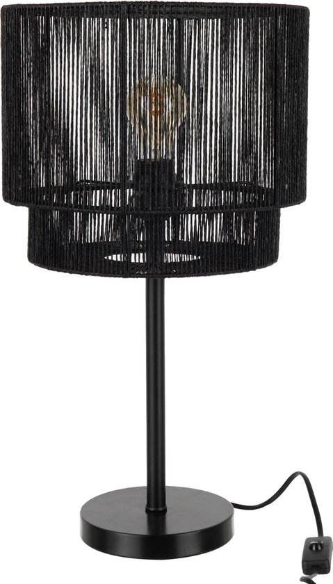 J-Line tafellamp Paul - metaal - zwart