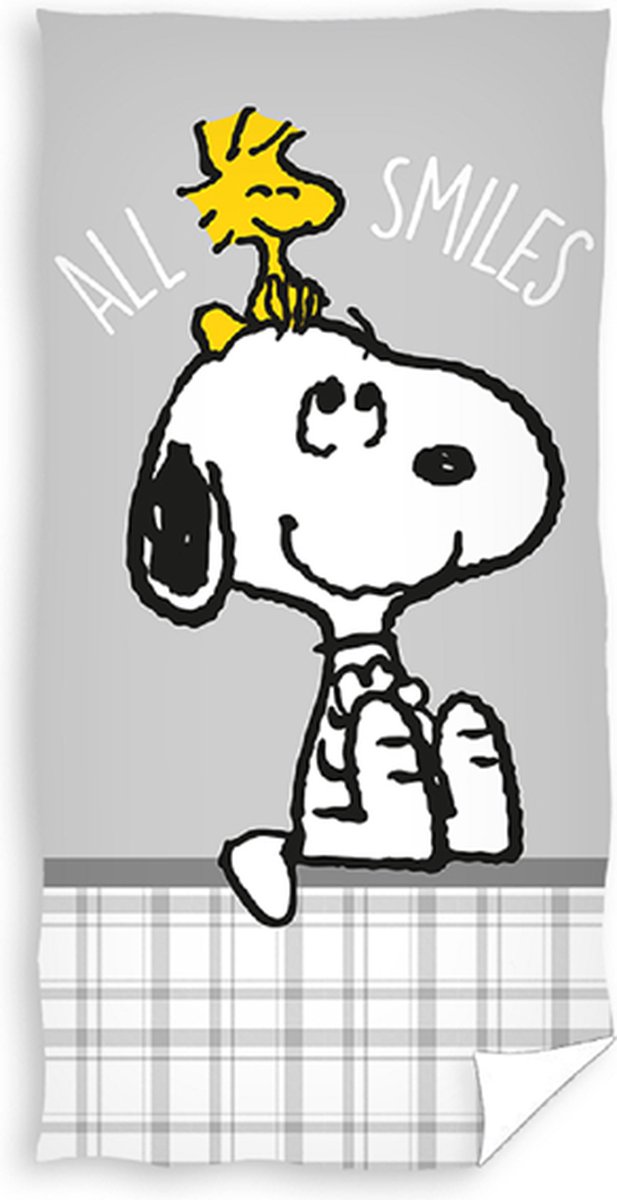 Serviette de Plage Snoopy - 70x140 cm - Grijs | bol