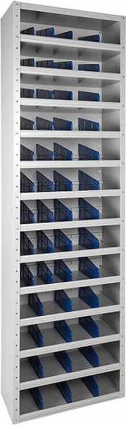 Armoire à étagères avec 12 étagères de 60 cm de large 30 cm de profondeur 198 cm de haut et 48 compartiments