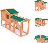 vidaXL Konijnenhok - 140 x 46 x 85 cm - Ruime inrichting - Duurzaam frame - Waterdicht dak - Eenvoudige montage - Geschikt voor konijnen - Hok