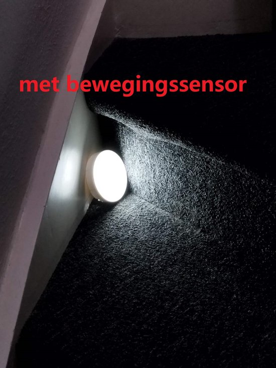 oplaadbaar nachtlamp met bewegingssensor -sensor- led - magnetisch -diameter 8.6cm - wit van Merkloos — afbeelding 4