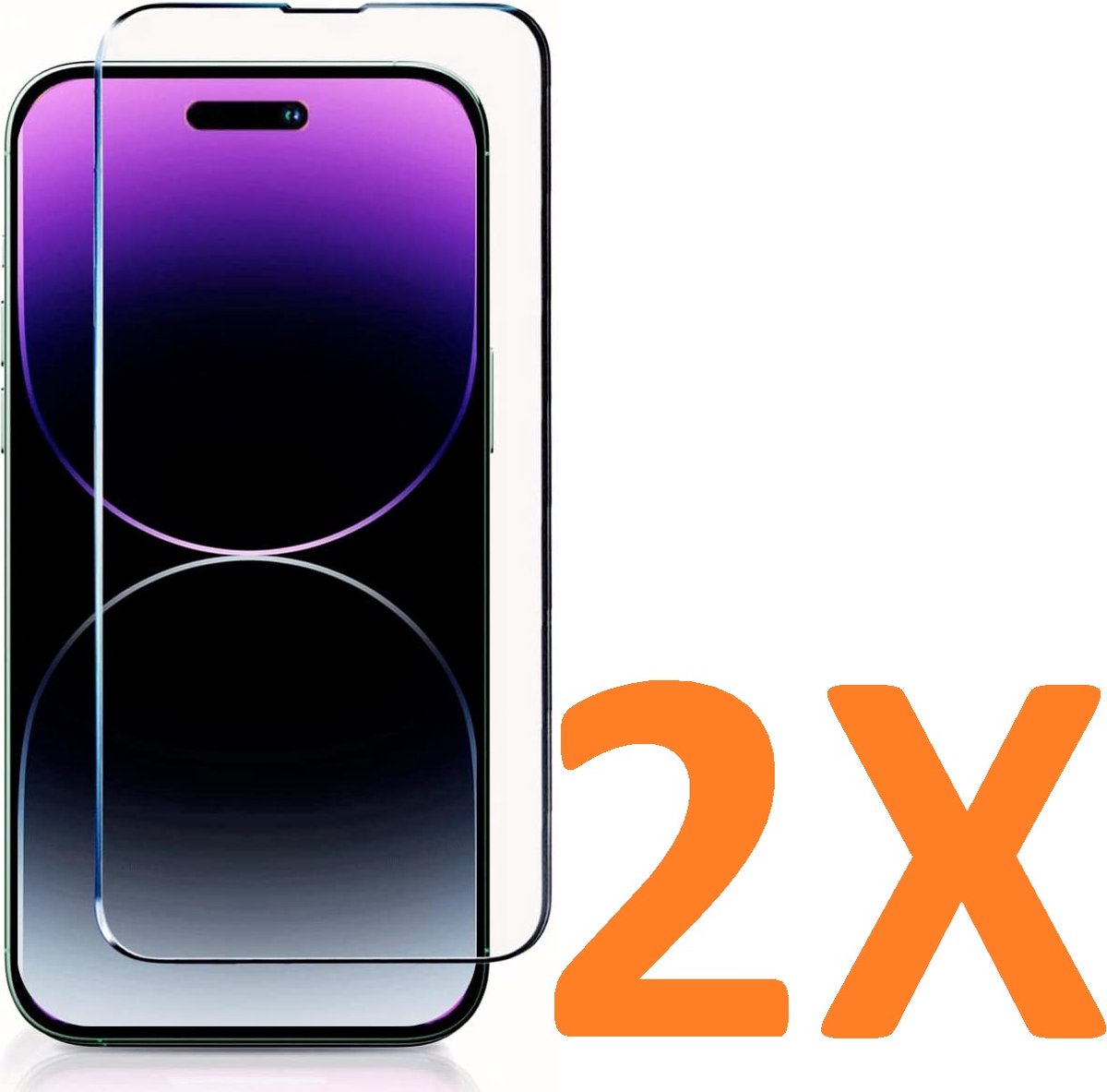 Screenprotector Glas - Tempered Glass Screen Protector- 2x Geschikt voor: Apple iPhone 15