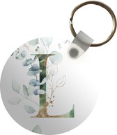 Sleutelhanger rond - Letter L - Plastic sleutelhangers - Keychain - Uitdeelcadeautjes - Cadeautje eerste letter van je naam