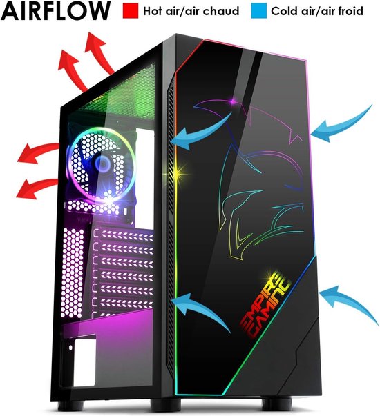Empire gaming - PC-behuizing -midtower ATX 4 ventilator - RGB
