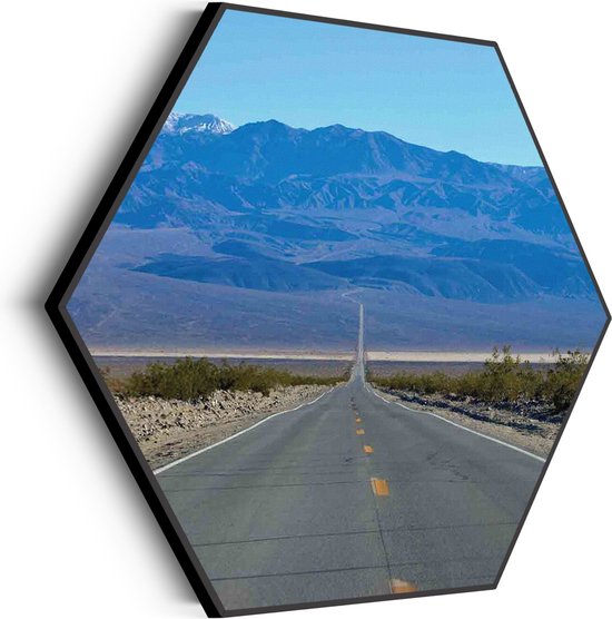 Akoestisch Schilderij The road in Deathvalley Hexagon Basic L (100 X 86 CM) - Akoestisch paneel - Akoestische Panelen - Akoestische wanddecoratie - Akoestisch wandpaneel