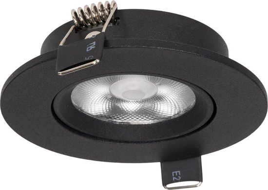 Ledmatters - Inbouwspot Zwart - Dimbaar - 5 watt - 500 Lumen - 2700 Kelvin - Warm wit licht - IP65 Badkamerverlichting