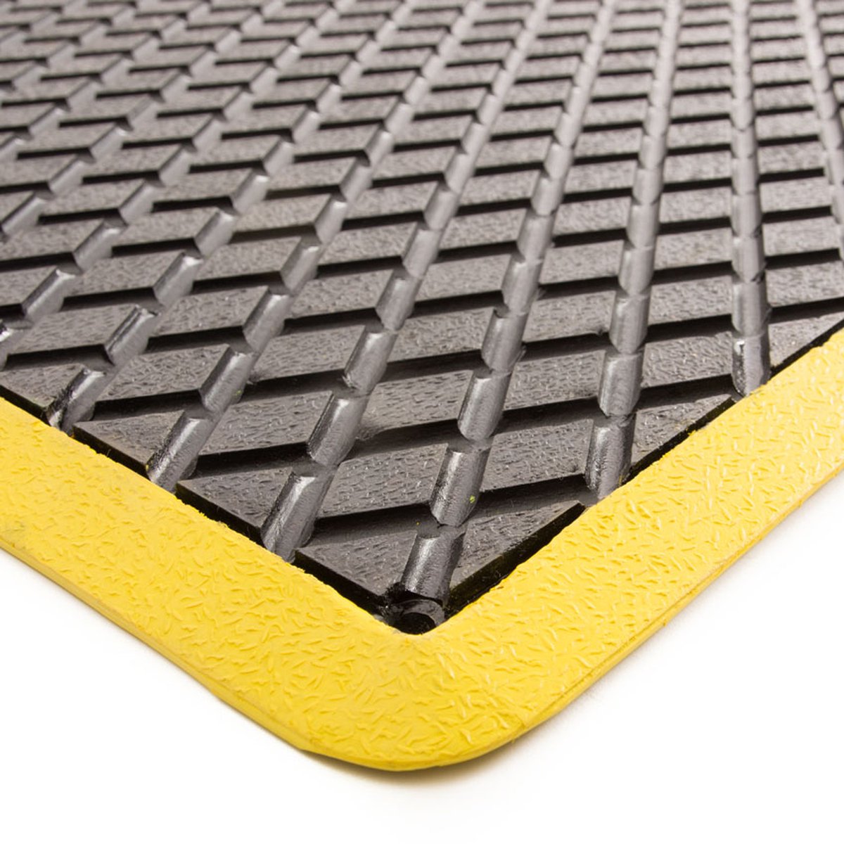 Rubbermagazijn Anti vermoeidheidsmat - Zwart/geel - 90x60cm - Werkplaatsmat