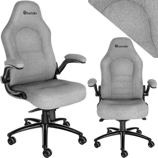 tectake® - bureaustoel gamingchair - luxe burostoel kantoorstoel - racingstoel burostoel gamestoel Springsteen - grijs