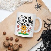 Chloris - Tasse à café ou sachet de thé Design en céramique avec le texte : Bonjour soleil, design rétro - design eigen - idéal pour les amateurs de café ou de thé - 325 ml