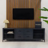 TV Meubel Zwart - Metaal - 200x45x65cm - Tv-meubel Brian 200cm - Giga Meubel
