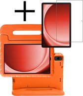 Hoesje Geschikt voor Samsung Galaxy Tab A9 Hoesje Kinderhoes Shockproof Hoes Kids Case Met Screenprotector - Oranje