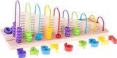 Playos® - Telraam met Sommen - Cijfers - 3 in 1 - Houten Telraam - Abacus - Leren Rekenen - Educatief Speelgoed - Montessori Speelgoed
