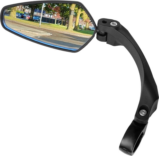 NO-EFFORT Fietsspiegel Links – Fiets Spiegel – E-bike Spiegel - Elektrische Fiets Spiegeltje – Bicycle Mirror – Onderkant stuur – Fietsspiegels – Eenvoudige Montage – 21- 26 mm