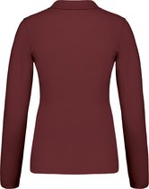 Polo Dames 3XL Kariban Kraag met knopen Lange mouw Wine 100% Katoen