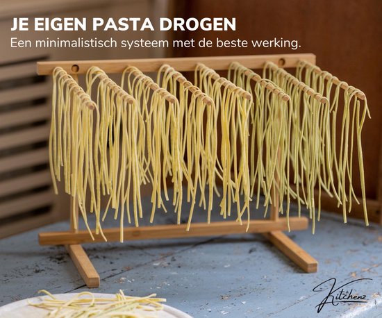 Kitchenz® Pasta Droogrek – Pastadroogrek voor Verse Pasta – Droog Rekje Inclusief E-book – Handig & Compact voor Thuis Pasta Maken - Pasta Rekje