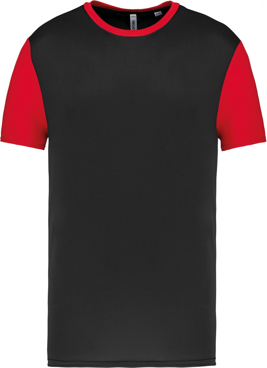 SportSportshirt Kind 8/10 years (8/10 ans) Proact Ronde hals Korte mouw Black / Sporty Red 100% Polyester