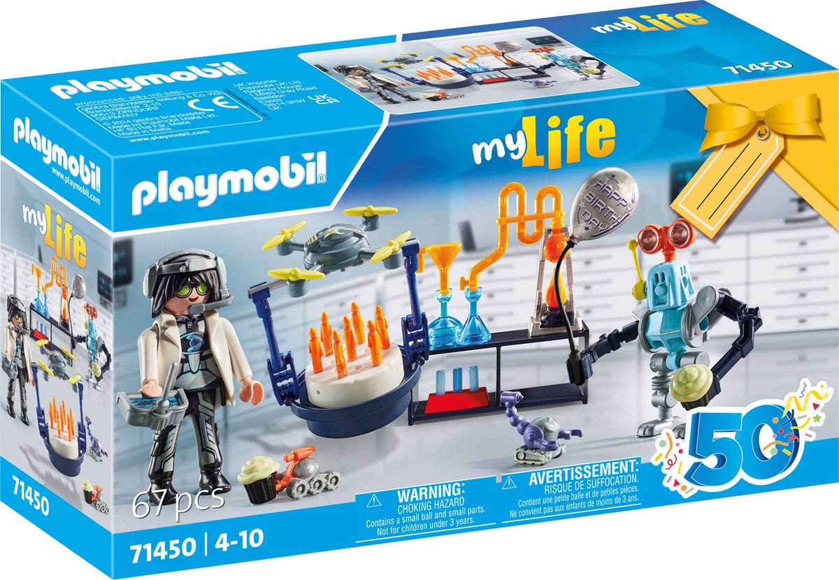 PLAYMOBIL City Life - Onderzoekers met robots constructiespeelgoed 71450