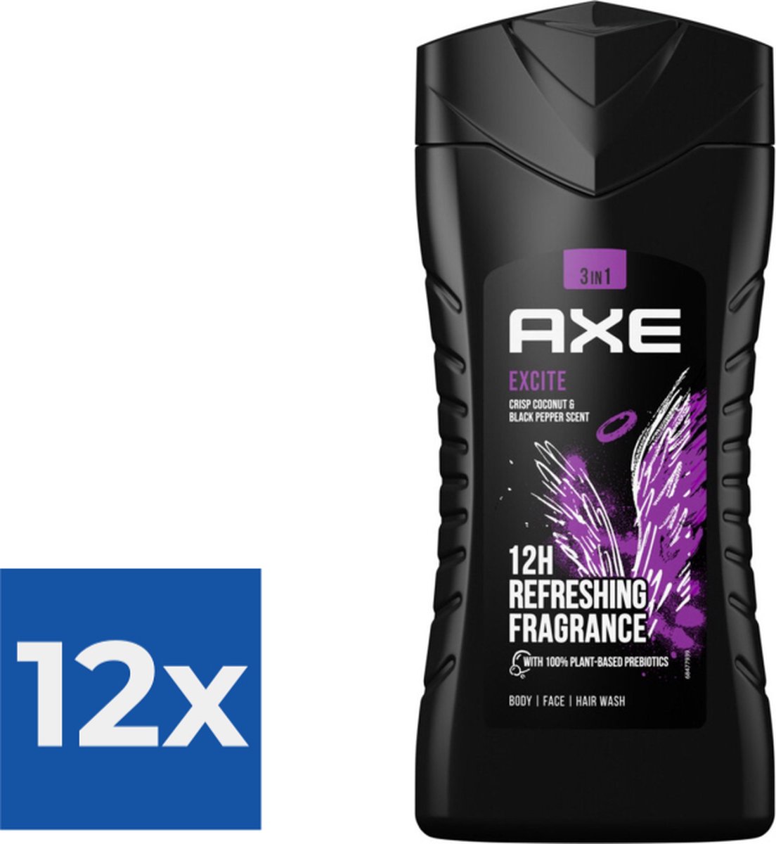 Axe Douchegel - Excite 250 ml - Voordeelverpakking 12 stuks