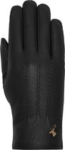 Schwartz & von Halen Handschoenen Dames - Julia (zwart) - geitenleren handschoenen met luxe faux fur voering & touchscreen-functie - Zwart maat 8