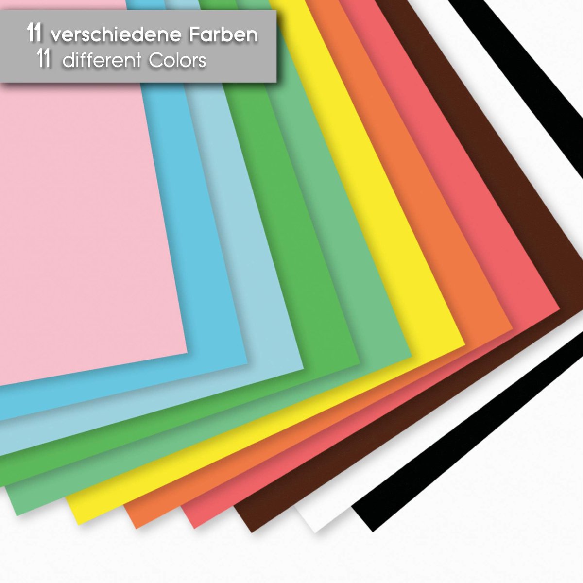 Folia Papier cartonné A3 10 feuilles de 10 couleurs chacune