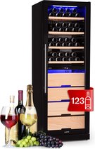 Bol.com Klarstein Barossa 123 Duo Wijnkoelkast - Wijnkoeler - 123 Flessen - 413 Liter - Zwart aanbieding