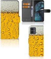 Telefoonhoesje Geschikt voor Motorola Moto G14 Flip Cover Valentijn Cadeautje hem Bier