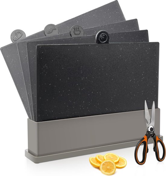 Lot De 4 Planches à Découper Aroplor Avec Support, Paille De Blé, Passe Au Lave-Vaissele