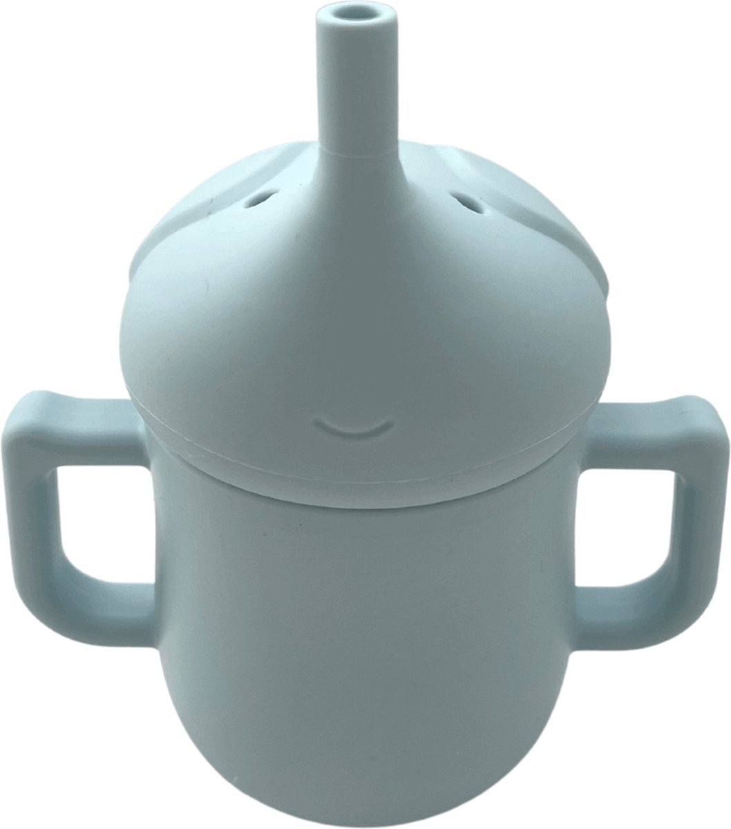 Goedkoopste Mabebi - Drinkbeker met rietje - Oefenbeker - Trainingsbeker - Drinkbeker met handvaten - Drinkbeker olifant - Blauw