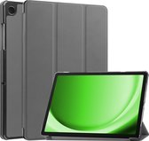 Hoesje Geschikt voor Samsung Galaxy Tab A9 Plus Hoes Case Tablet Hoesje Tri-fold - Hoes Geschikt voor Samsung Tab A9 Plus Hoesje Hard Cover Bookcase Hoes - Grijs