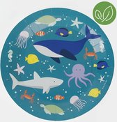 Papieren bordjes Oceaan (8st) - whale - walvis - 22cm - gebaksbordje - themafeest - kinderfeest - oceaan - zee