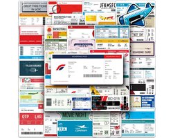 Vakantie Sticker Set met Boarding Pass, Vliegtickets, Entreekaartjes etc. - 52 Stickers voor Laptop, Koffer, Visionboard, Reisjournal etc.